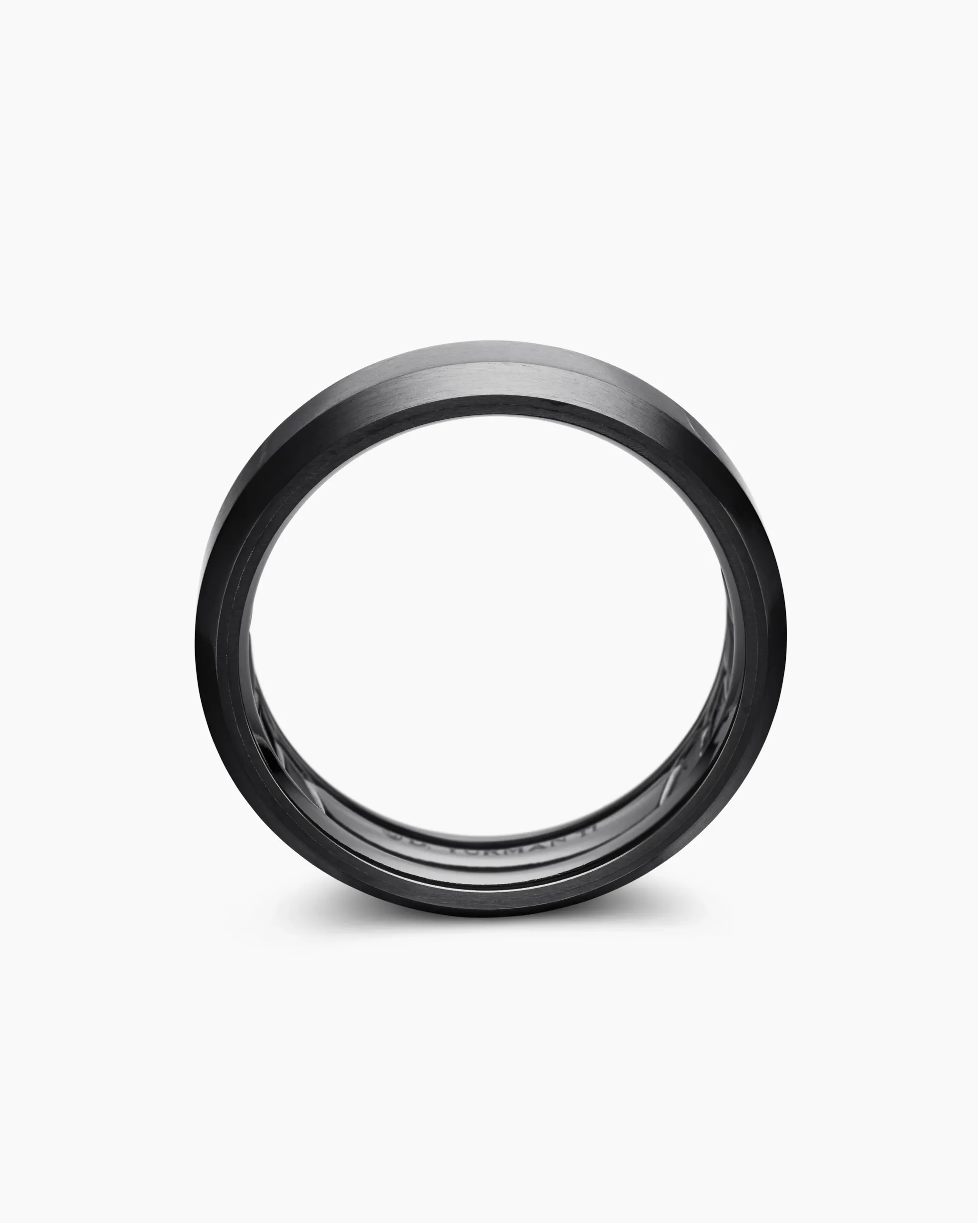 Beveled Band Ring Black Titanium, 6mm