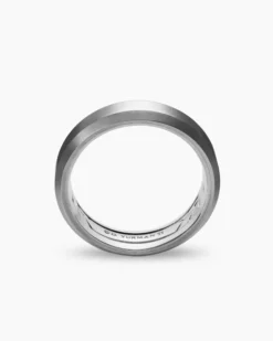 Beveled Band Ring Grey Titanium, 6mm