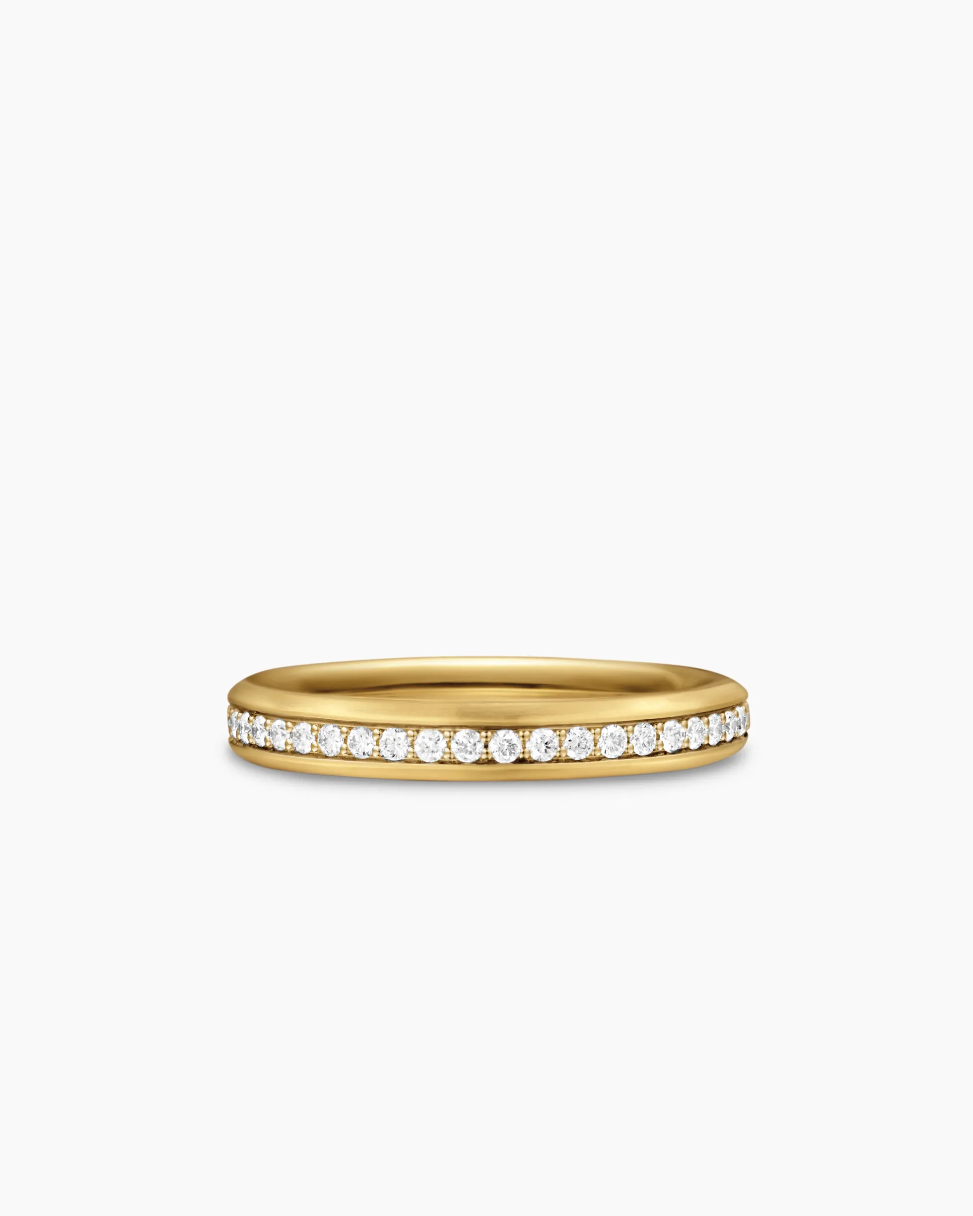 Beveled Band Ring 18K Yellow Gold with Diamonds, 3.5mm