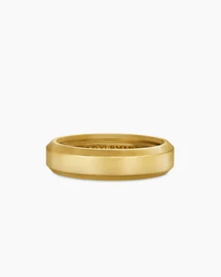 Beveled Band Ring 18K Yellow Gold, 6mm