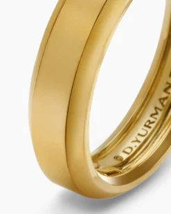 Beveled Band Ring 18K Yellow Gold, 6mm