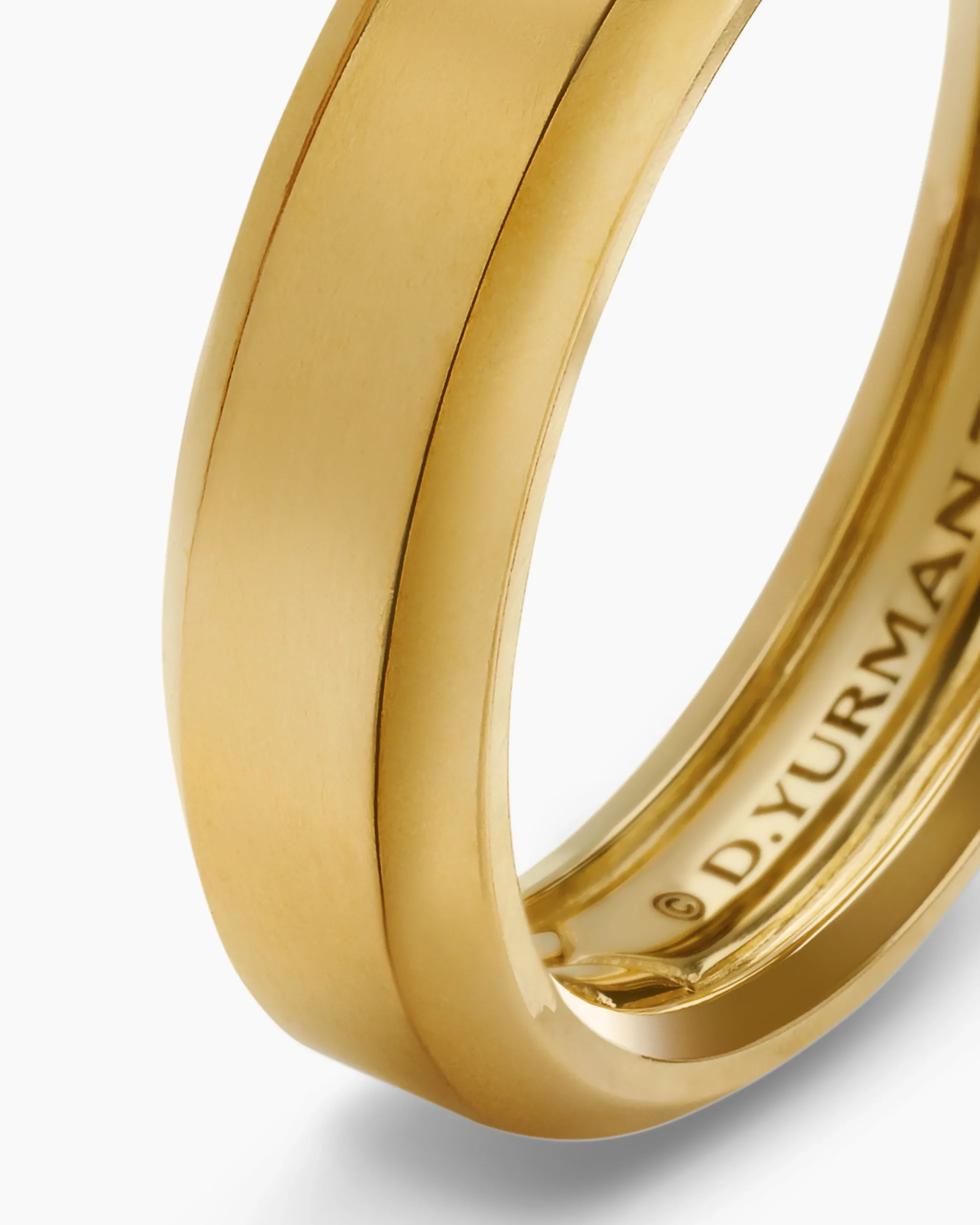 Beveled Band Ring 18K Yellow Gold, 6mm