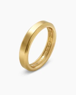 Beveled Band Ring 18K Yellow Gold, 4mm