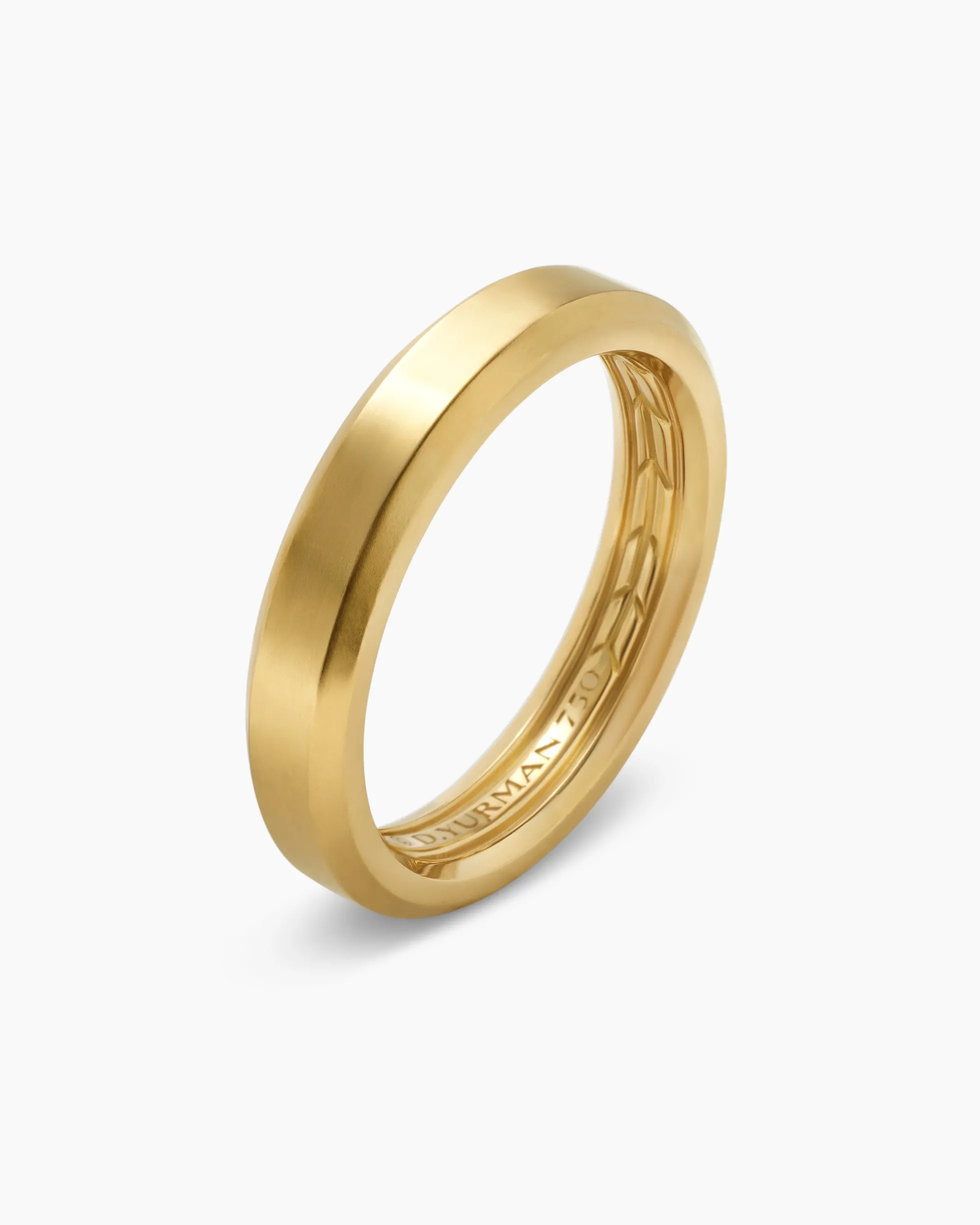 Beveled Band Ring 18K Yellow Gold, 4mm