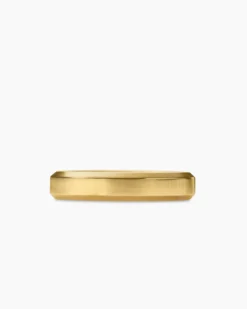 Beveled Band Ring 18K Yellow Gold, 4mm