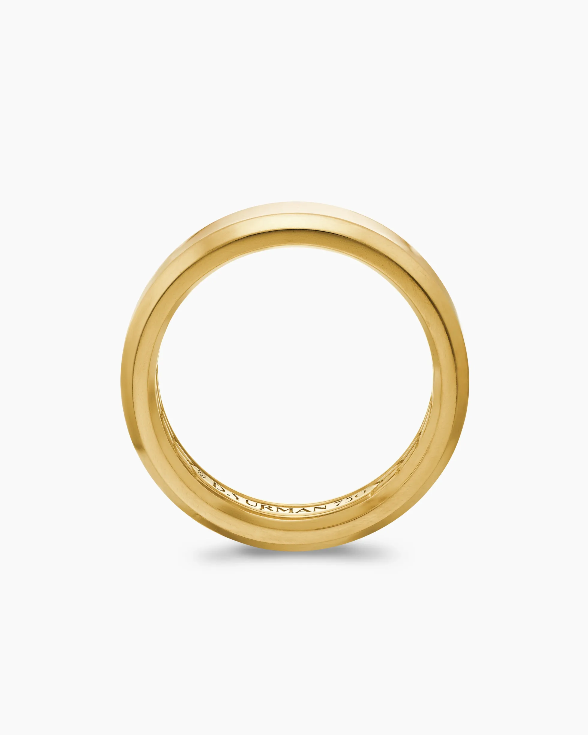 Beveled Band Ring 18K Yellow Gold, 4mm