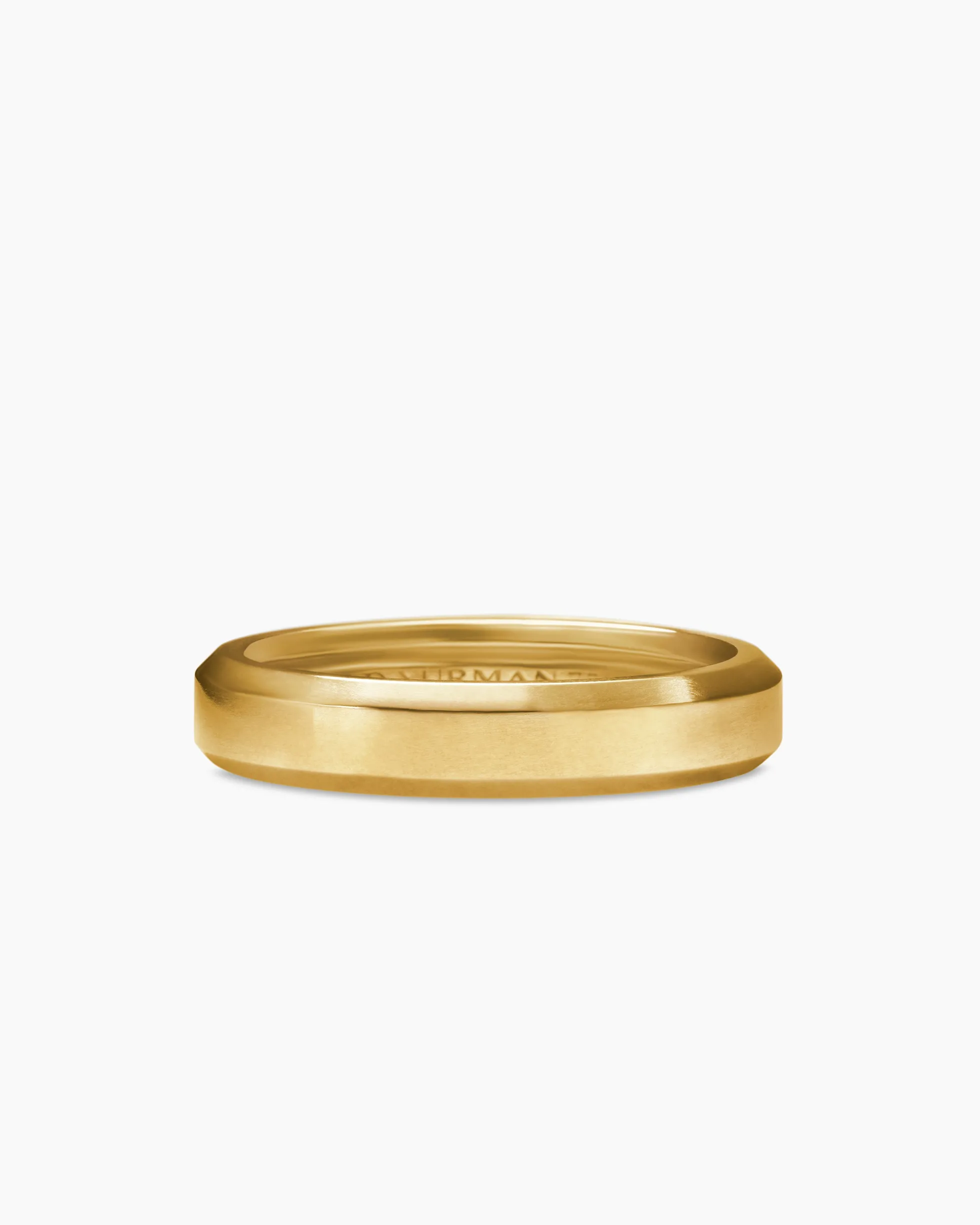 Beveled Band Ring 18K Yellow Gold, 4mm