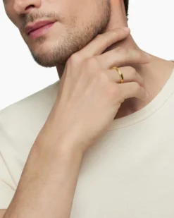Beveled Band Ring 18K Yellow Gold, 4mm