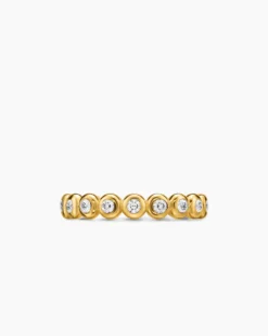 Bezel Set Band Ring 18K Yellow Gold with Diamonds, 3.7mm