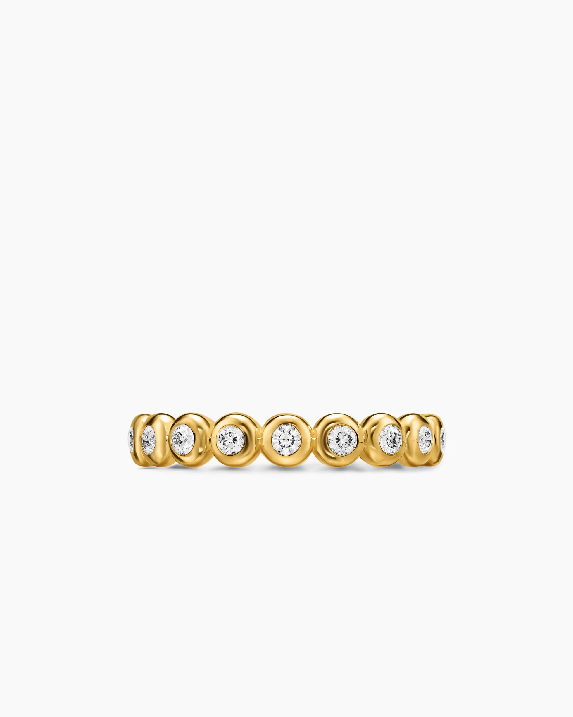 Bezel Set Band Ring 18K Yellow Gold with Diamonds, 3.7mm
