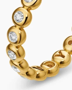Bezel Set Band Ring 18K Yellow Gold with Diamonds, 3.7mm