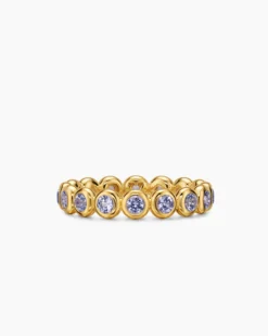 Bezel Set Band Ring 18K Yellow Gold with Tanzanite, 4mm