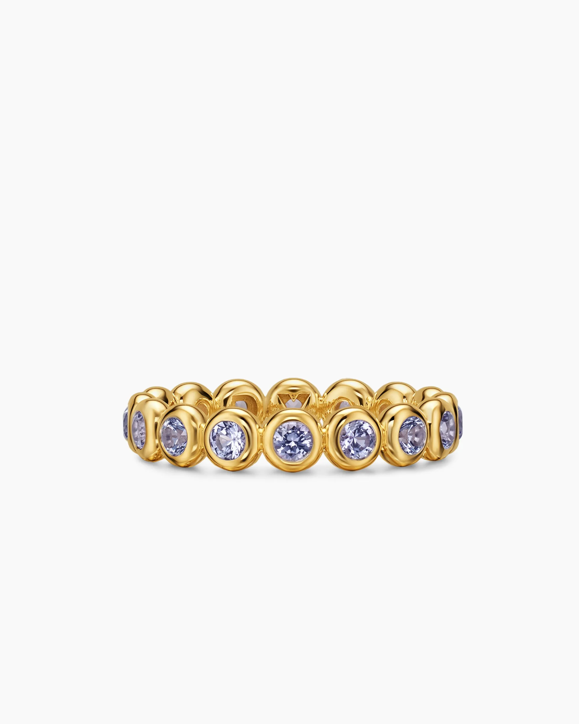 Bezel Set Band Ring 18K Yellow Gold with Tanzanite, 4mm