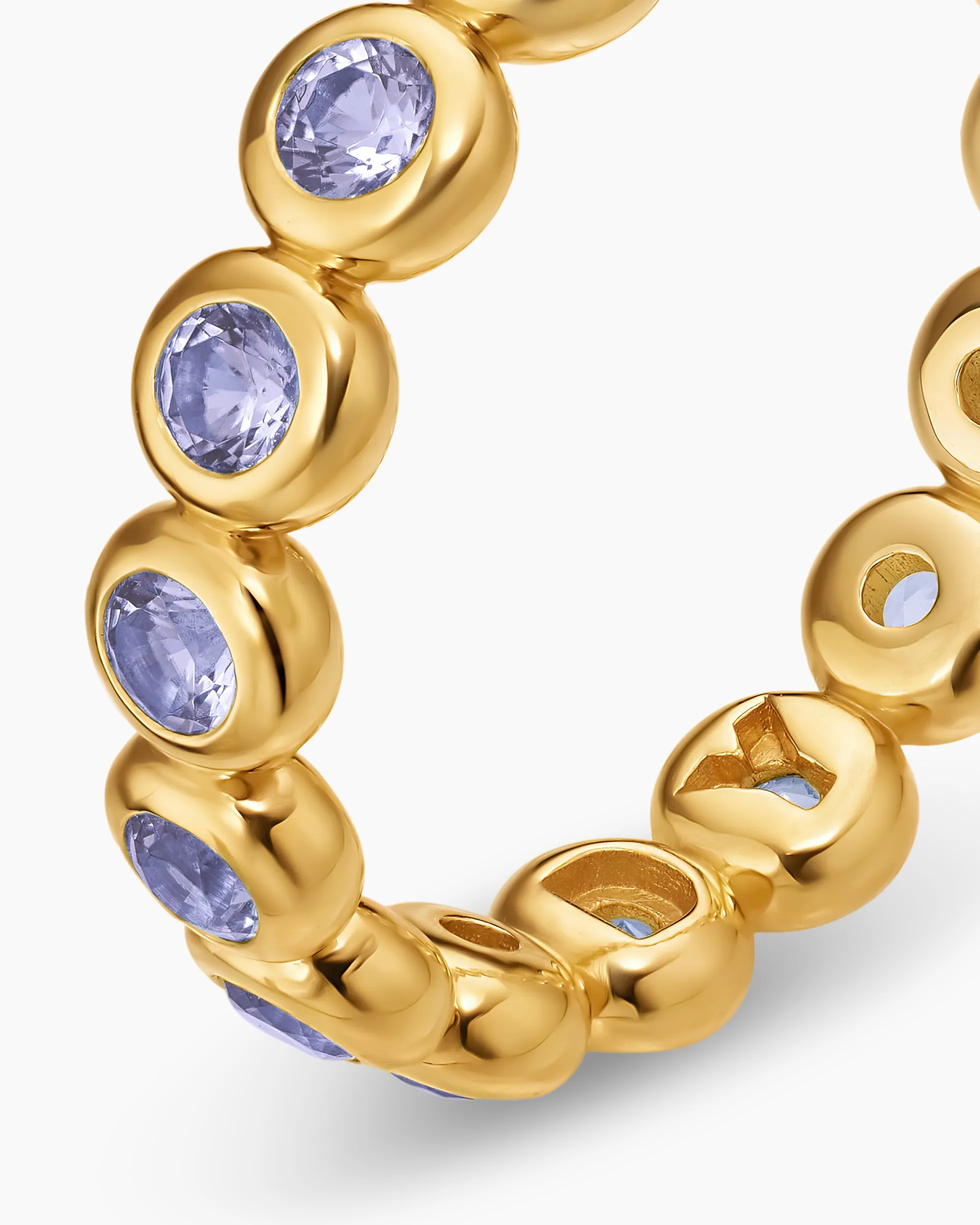 Bezel Set Band Ring 18K Yellow Gold with Tanzanite, 4mm