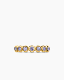 Bezel Set Band Ring 18K Yellow Gold with Tanzanite, 4mm