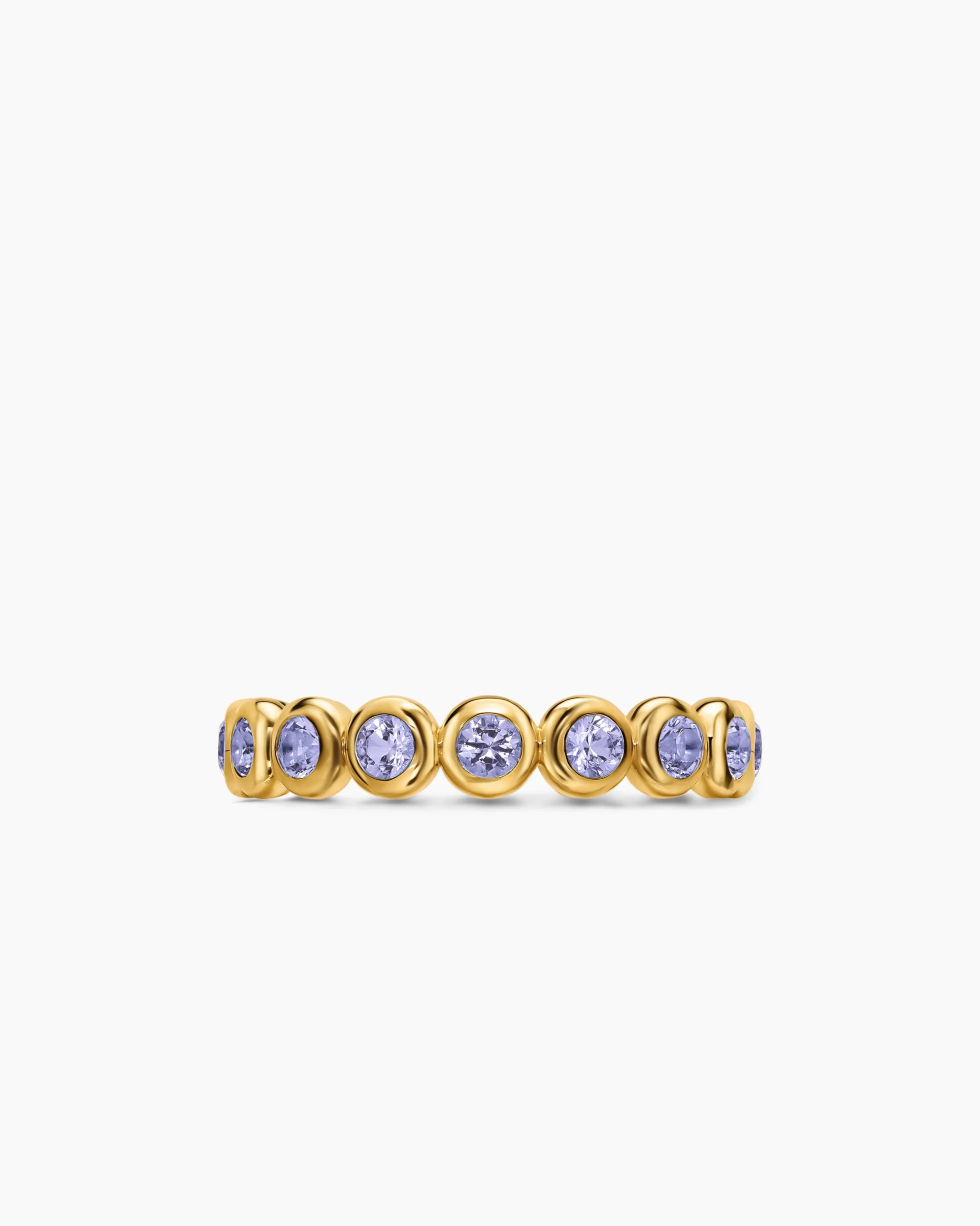 Bezel Set Band Ring 18K Yellow Gold with Tanzanite, 4mm