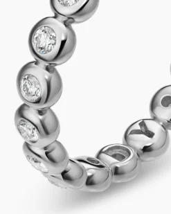 Bezel Set Band Ring Sterling Silver with Diamonds, 3.7mm