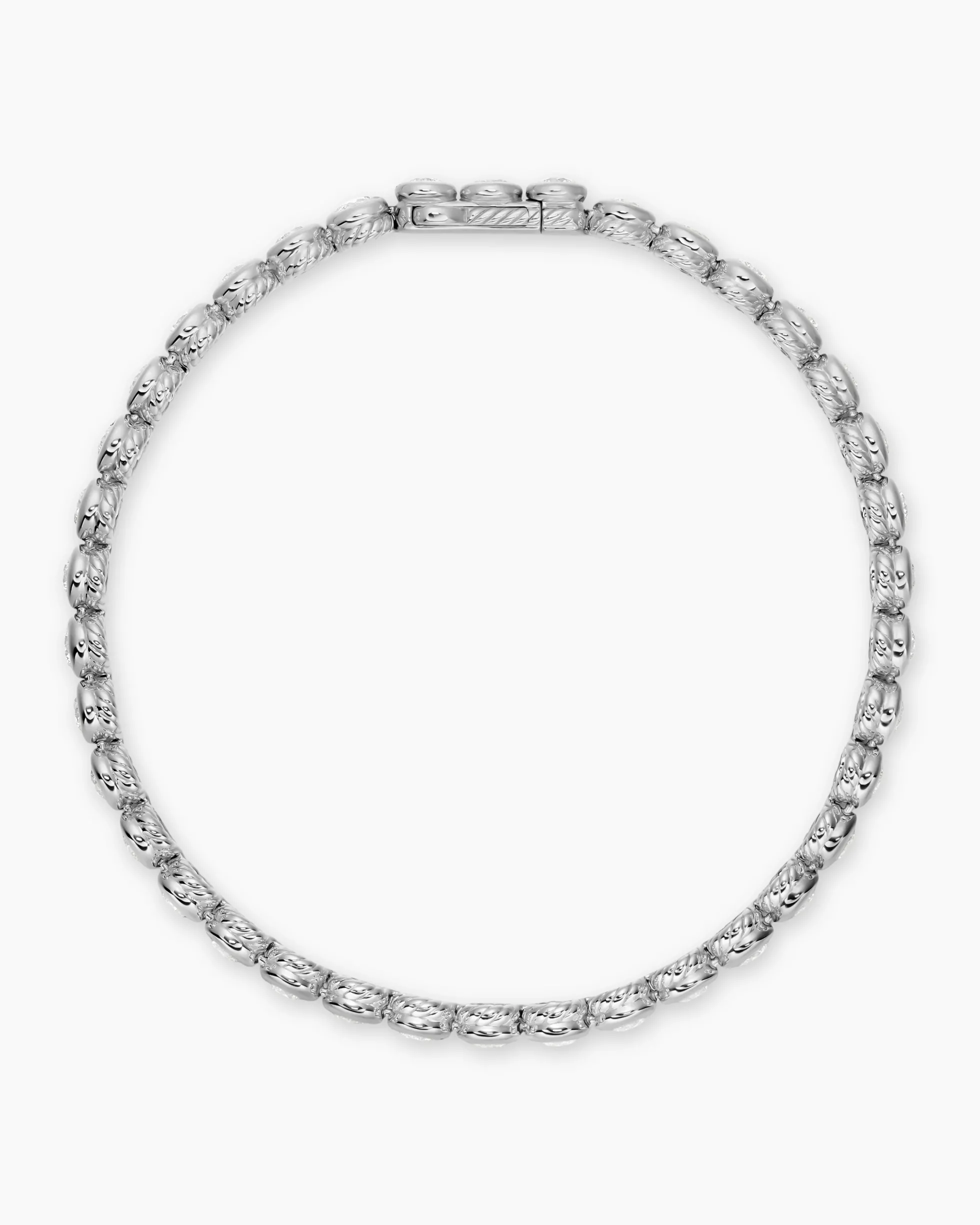 Bezel Set Tennis Bracelet 18K White Gold with Diamonds, 4.7mm