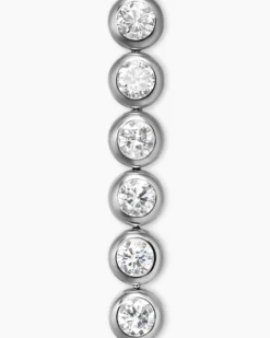 Bezel Set Tennis Bracelet 18K White Gold with Diamonds, 4.7mm