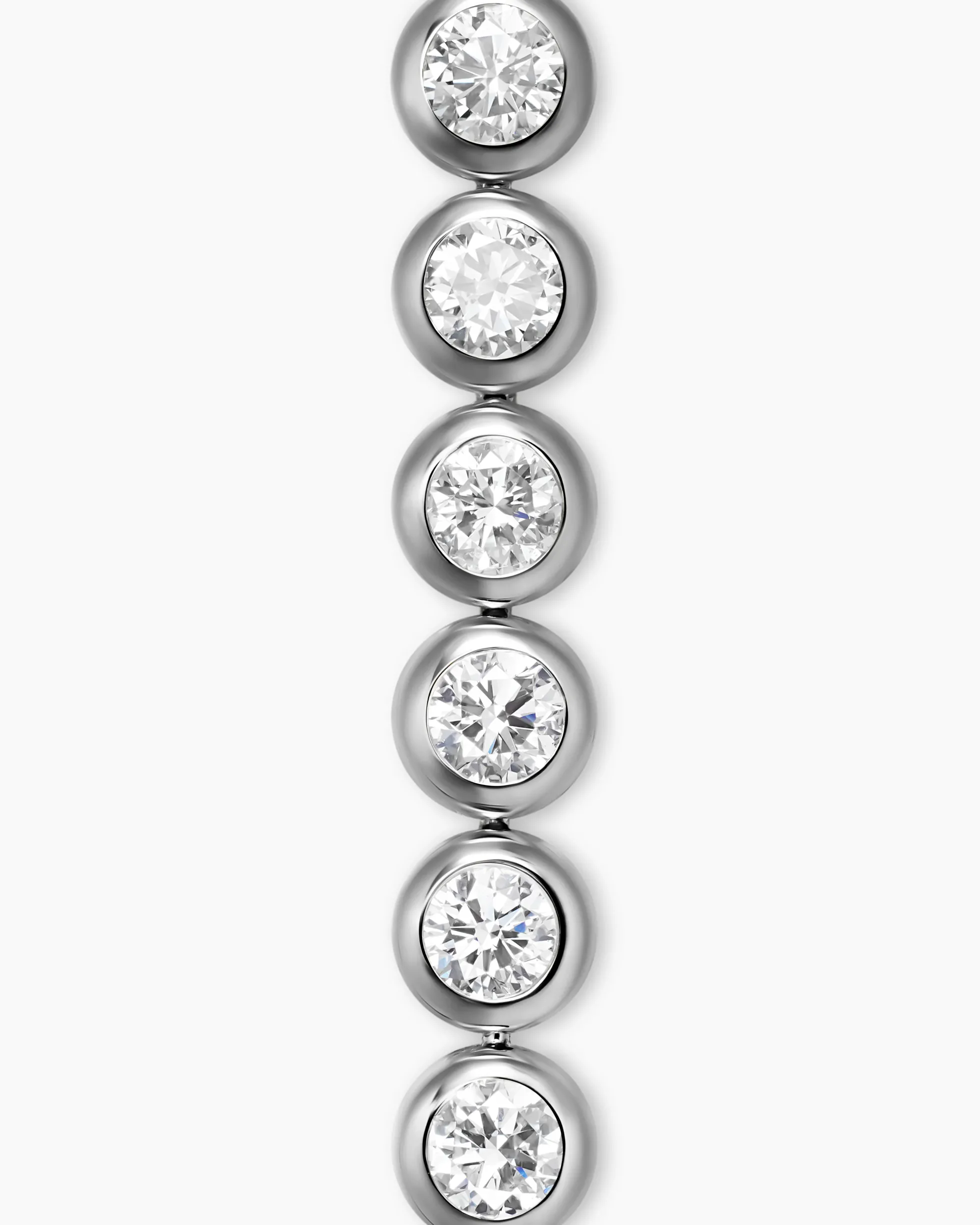 Bezel Set Tennis Bracelet 18K White Gold with Diamonds, 4.7mm