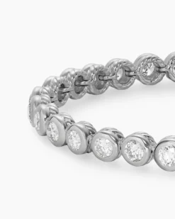 Bezel Set Tennis Bracelet 18K White Gold with Diamonds, 4.7mm