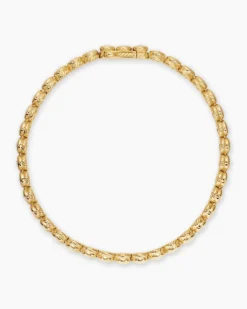 Bezel Set Tennis Bracelet 18K Yellow Gold with Diamonds, 4.7mm