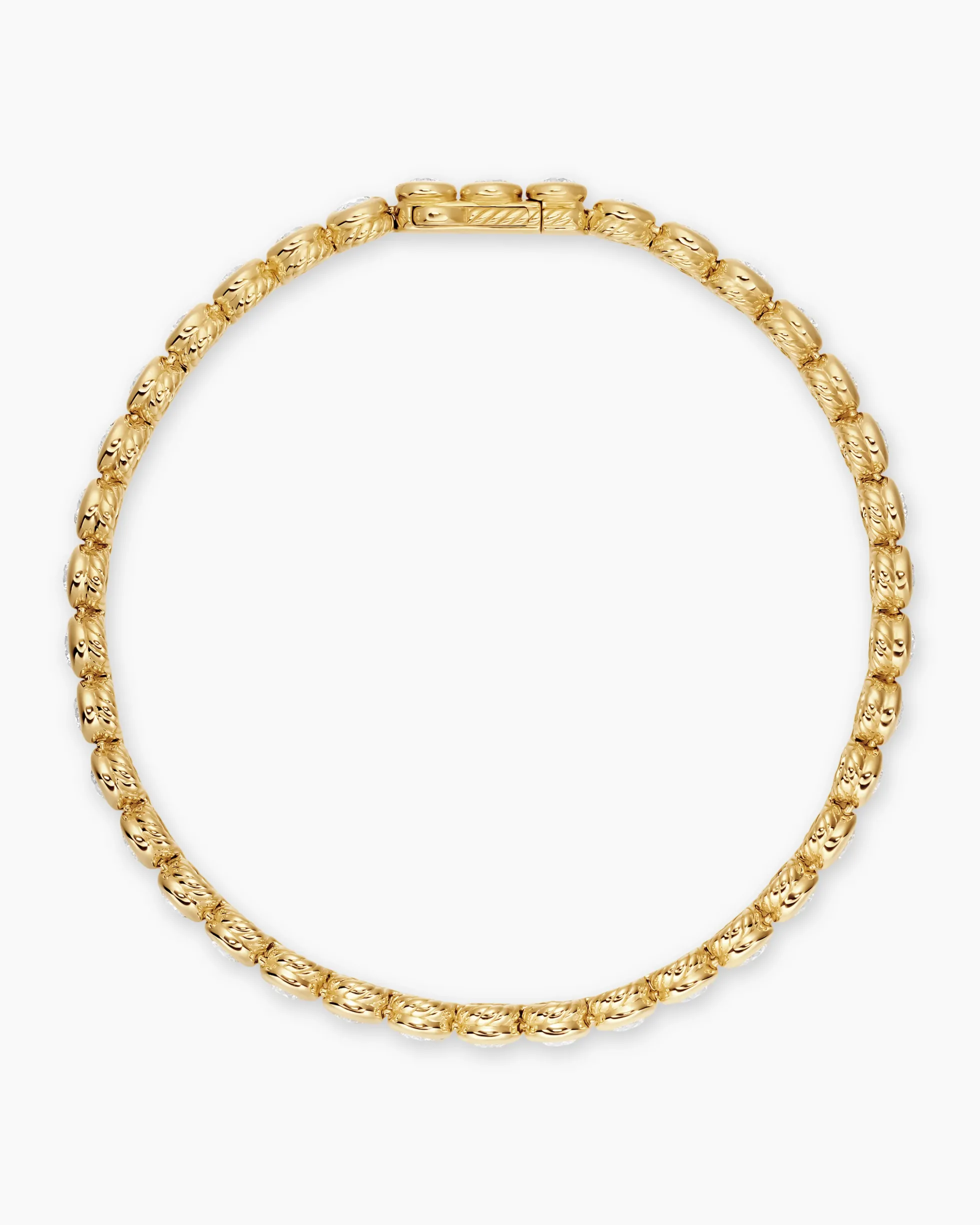 Bezel Set Tennis Bracelet 18K Yellow Gold with Diamonds, 4.7mm