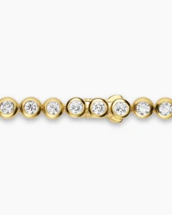 Bezel Set Tennis Necklace 18K Yellow Gold with Diamonds, 4.7mm