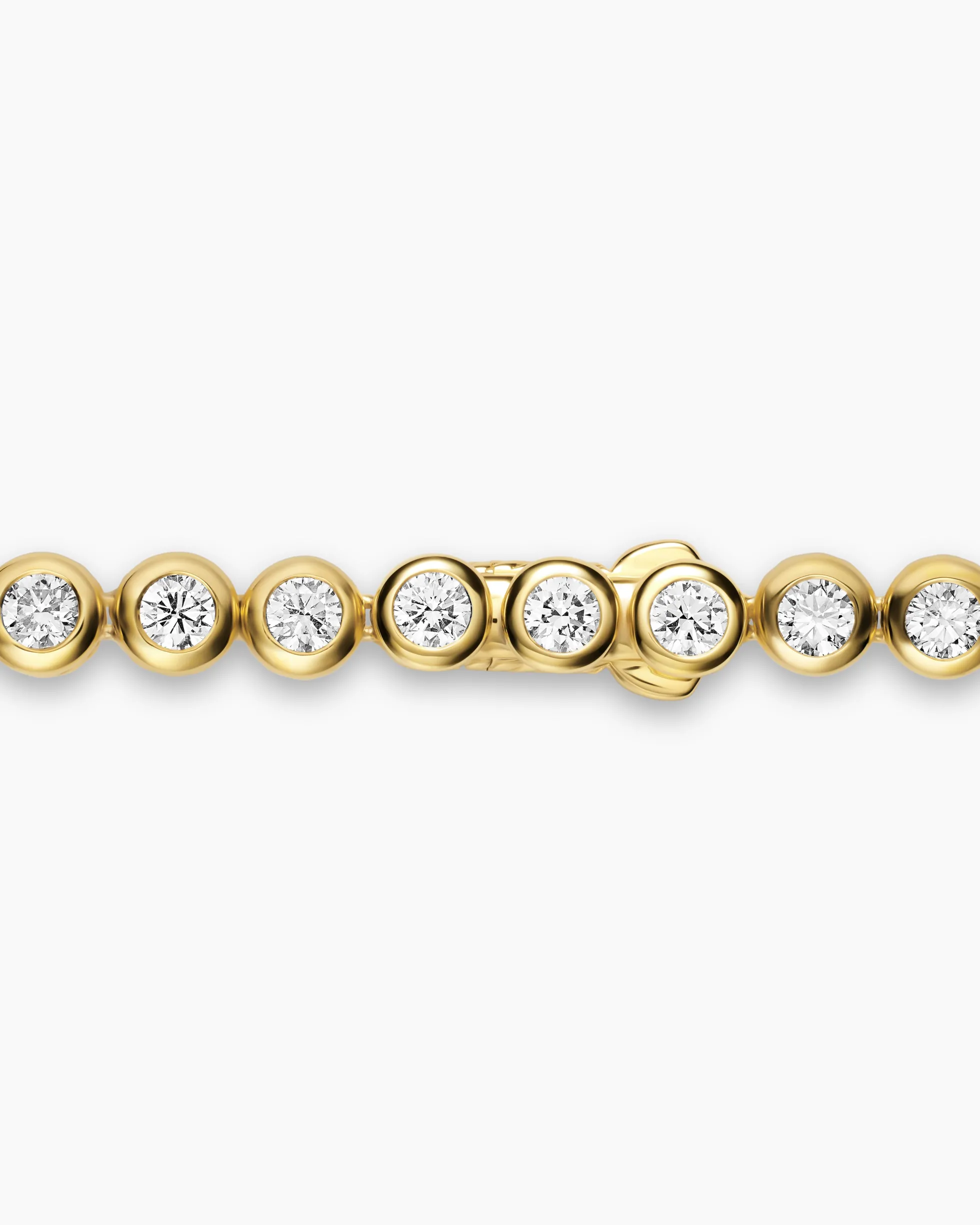 Bezel Set Tennis Necklace 18K Yellow Gold with Diamonds, 4.7mm