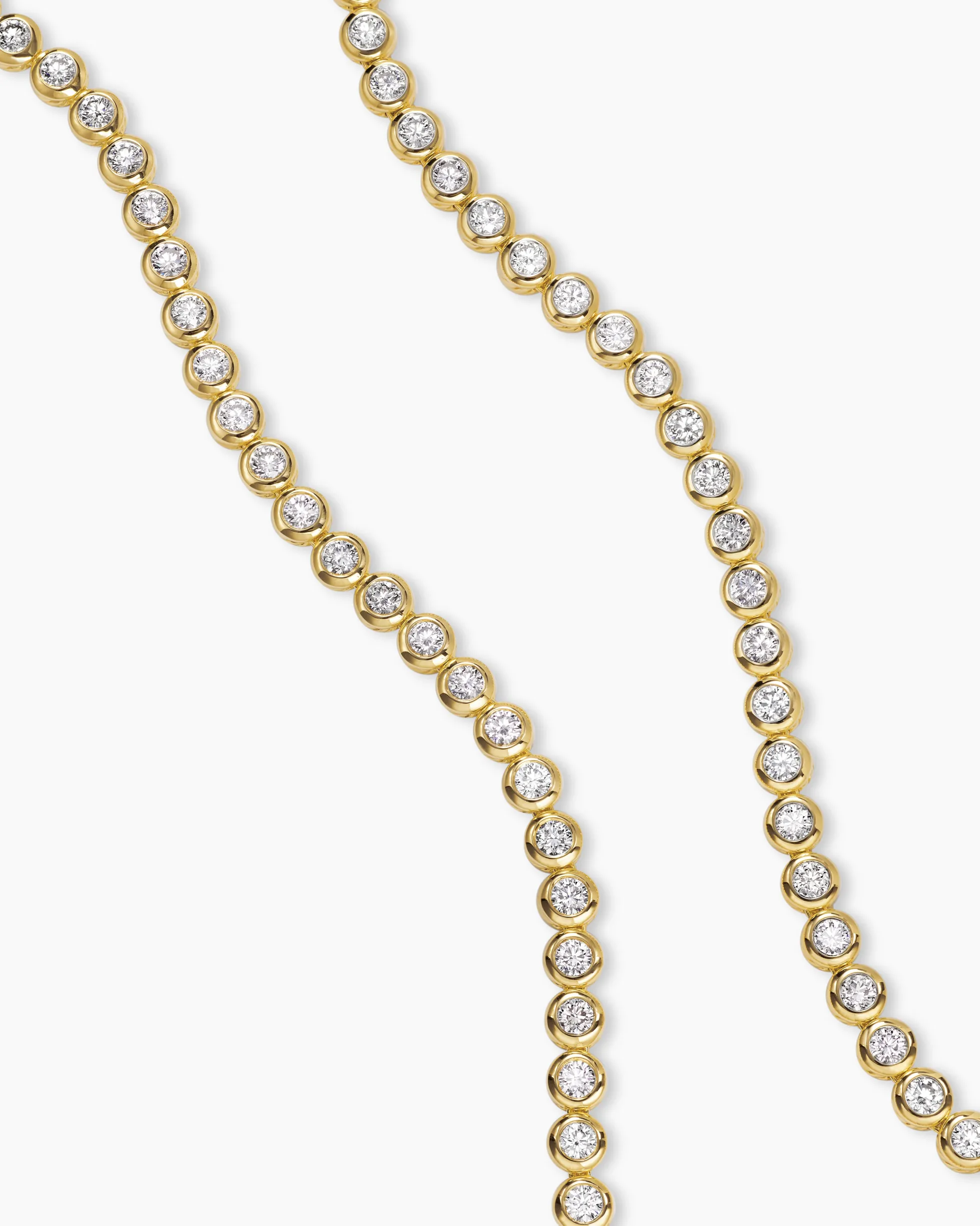 Bezel Set Tennis Necklace 18K Yellow Gold with Diamonds, 4.7mm