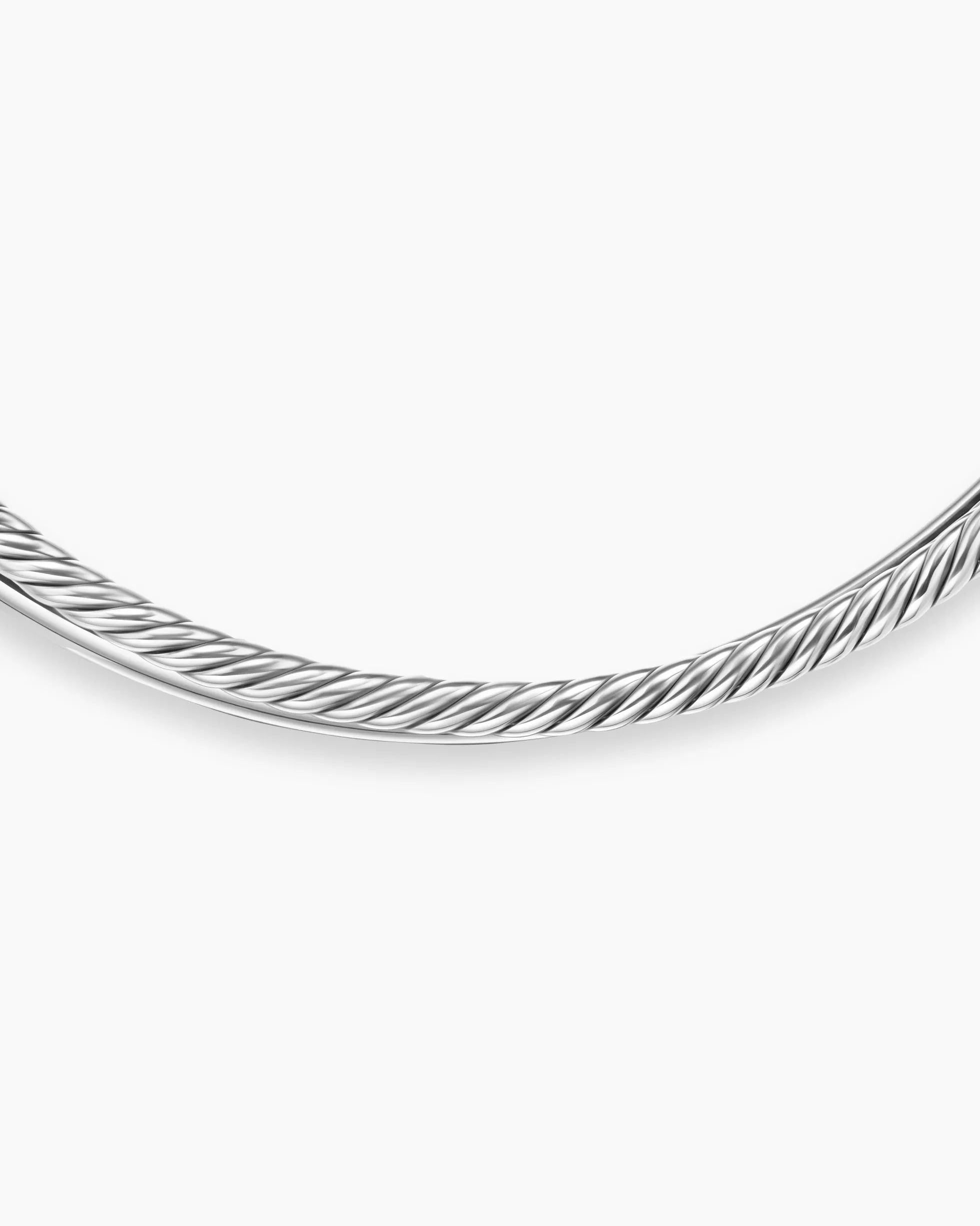 Bold Crossover Collar Necklace Sterling Silver, 10mm