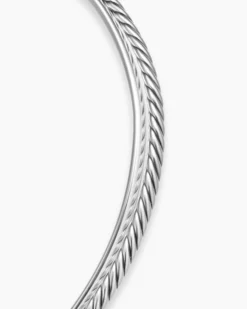 Bold Crossover Collar Necklace Sterling Silver, 10mm