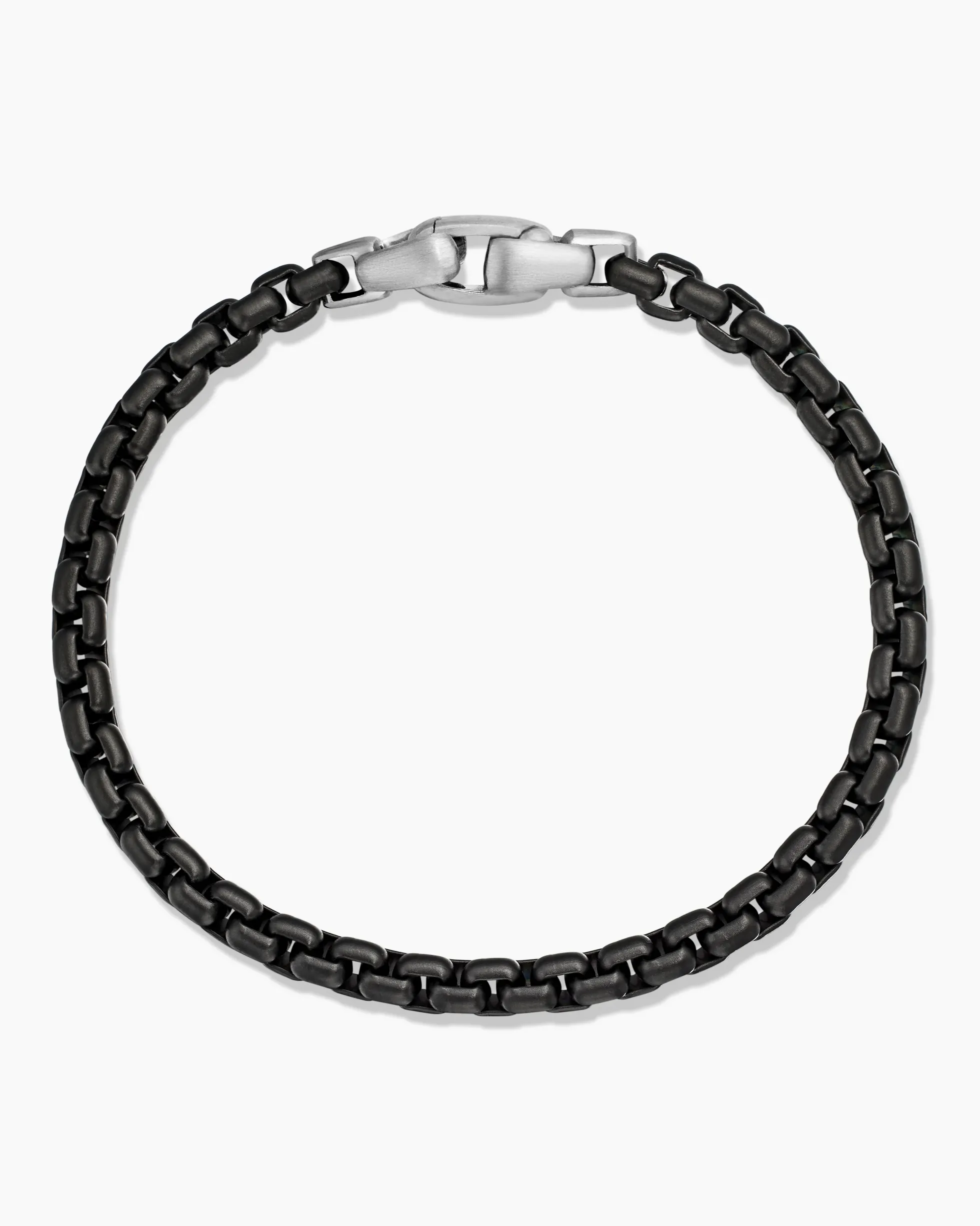 Box Chain Bracelet Darkened Stainless Steel, 5mm