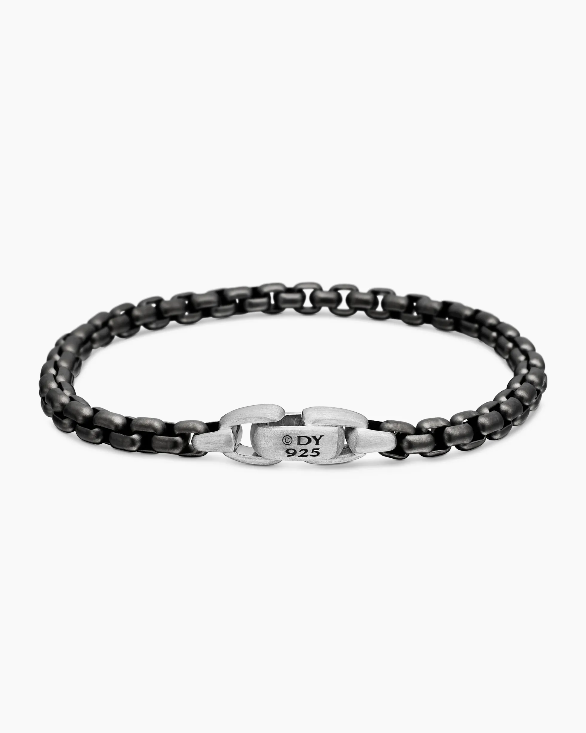 Box Chain Bracelet Darkened Stainless Steel, 5mm