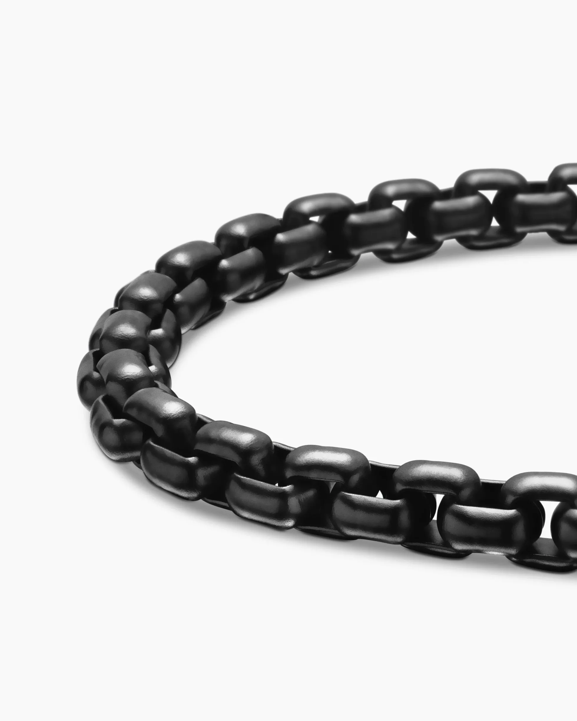 Box Chain Bracelet Darkened Stainless Steel, 5mm