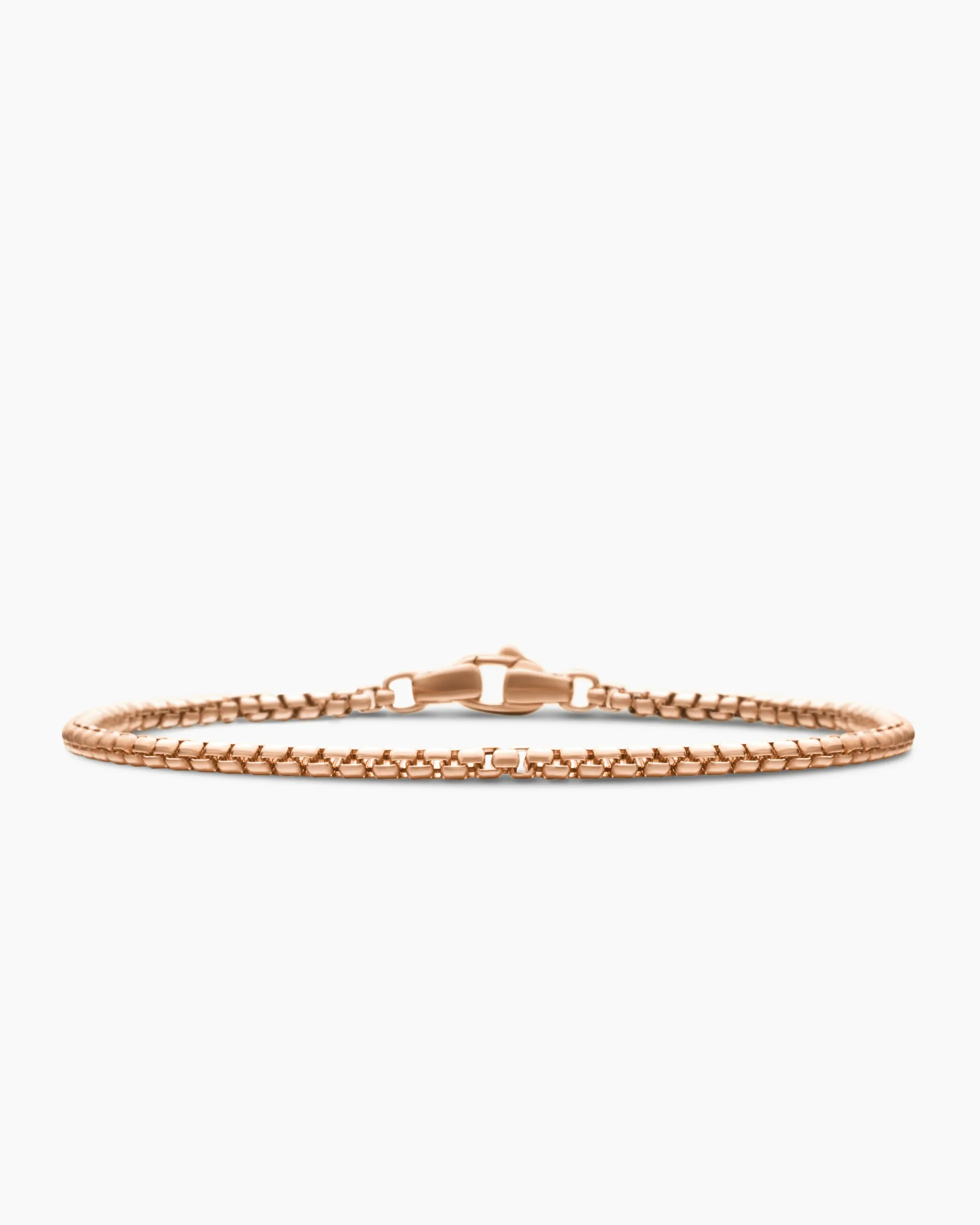Box Chain Bracelet 18K Rose Gold, 2.7mm