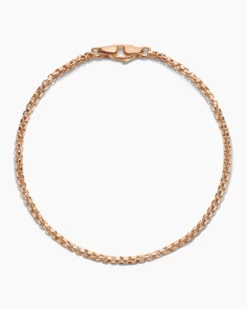 Box Chain Bracelet 18K Rose Gold, 2.7mm
