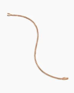 Box Chain Bracelet 18K Rose Gold, 2.7mm