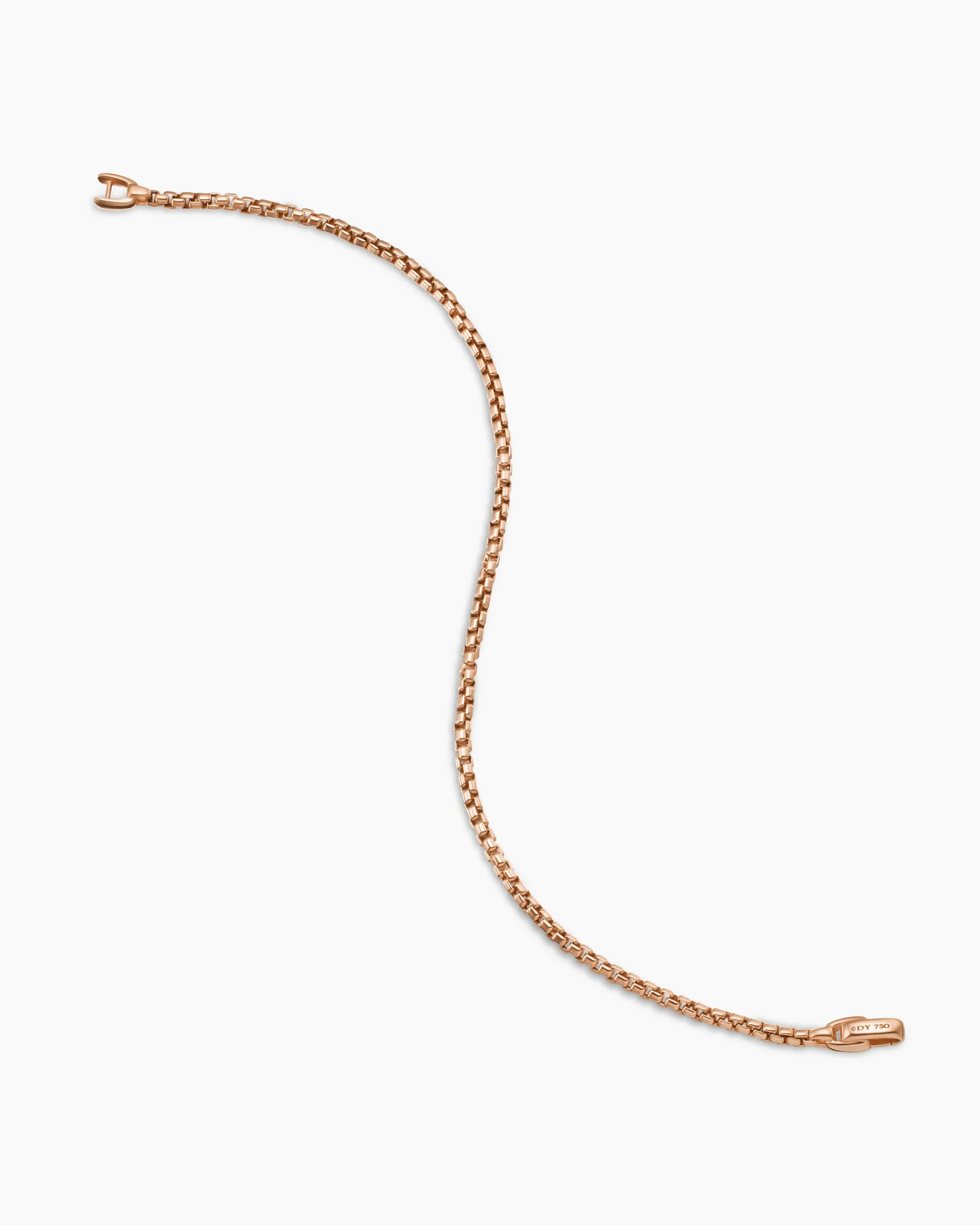 Box Chain Bracelet 18K Rose Gold, 2.7mm