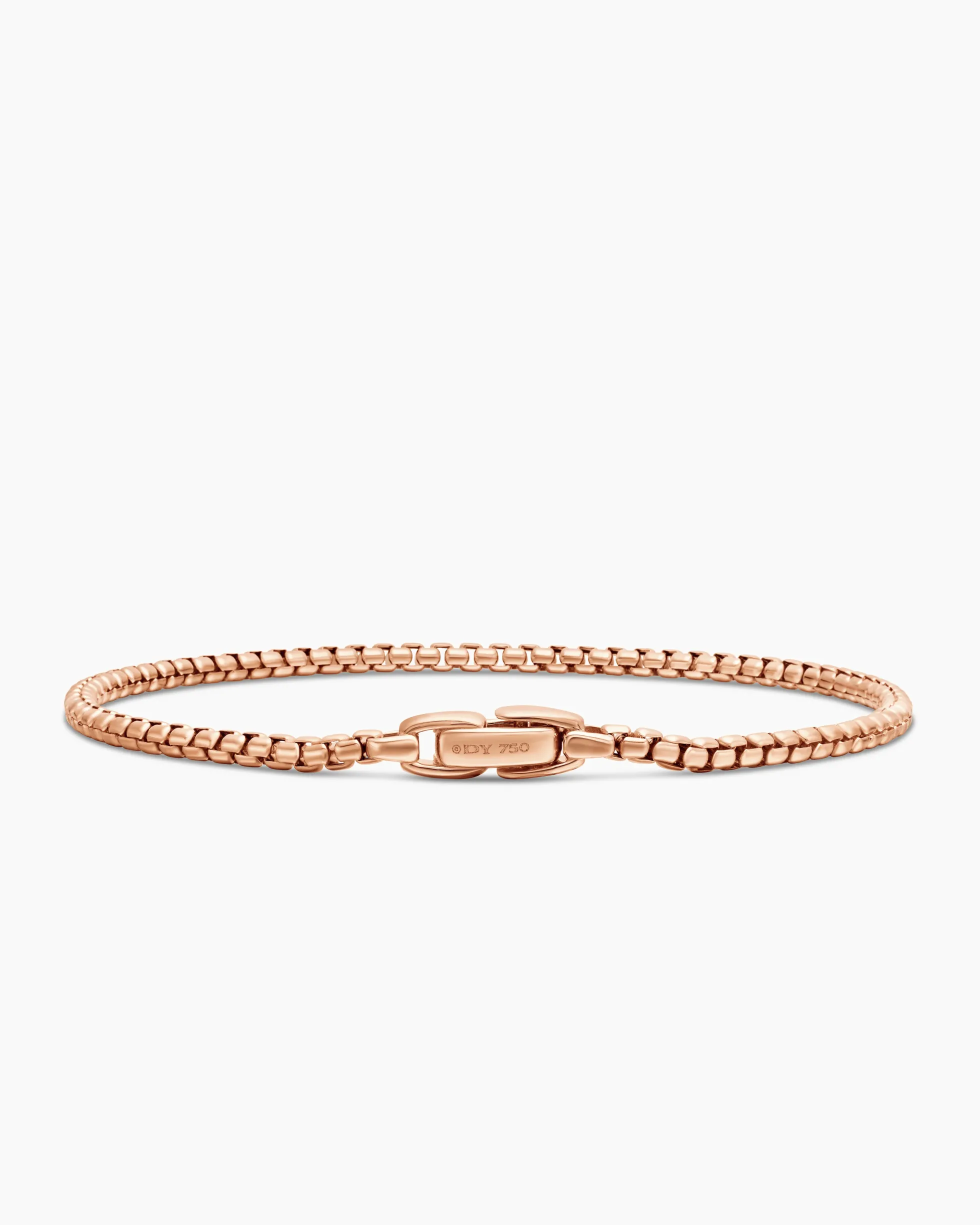 Box Chain Bracelet 18K Rose Gold, 2.7mm