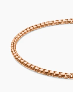 Box Chain Bracelet 18K Rose Gold, 2.7mm