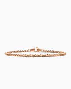 Box Chain Bracelet 18K Rose Gold, 2.7mm