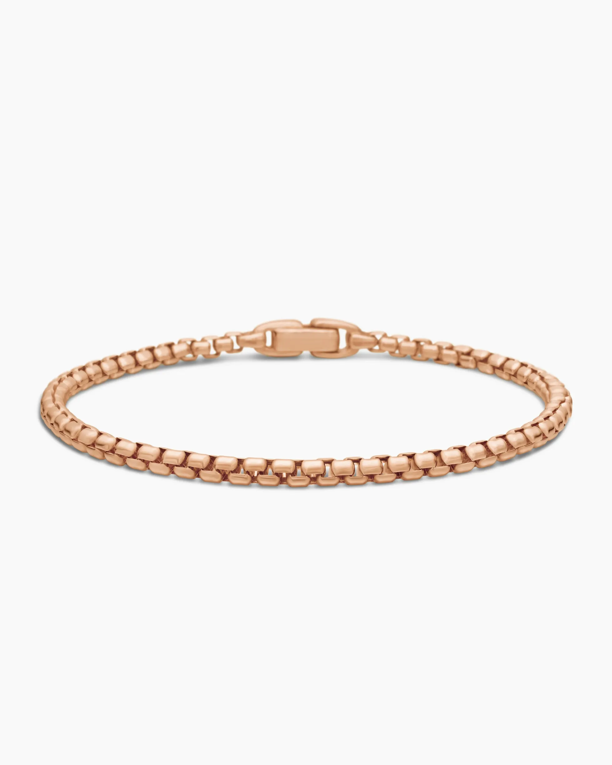 Box Chain Bracelet 18K Rose Gold, 3.4mm