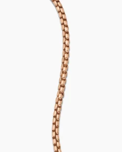 Box Chain Bracelet 18K Rose Gold, 3.4mm