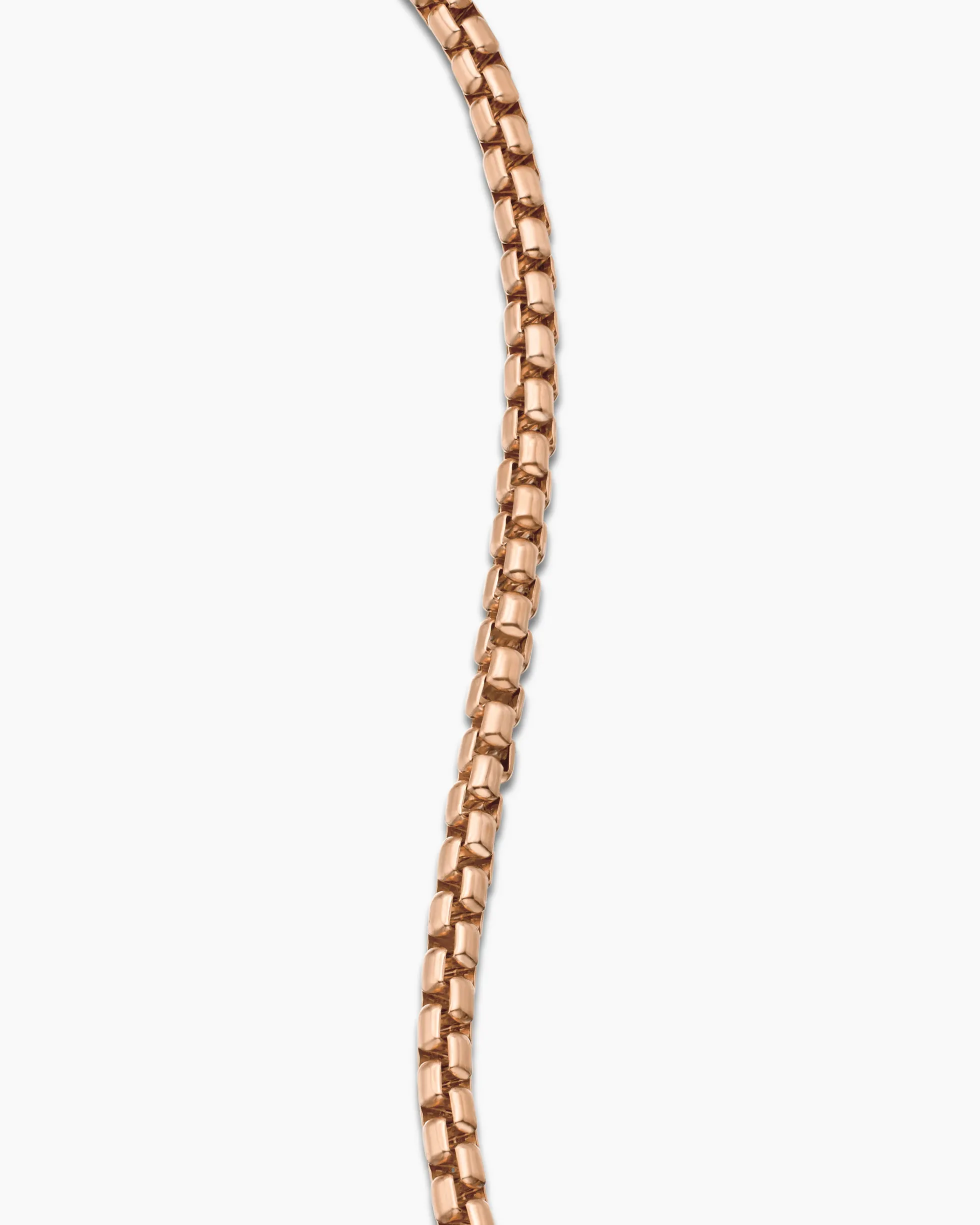 Box Chain Bracelet 18K Rose Gold, 3.4mm