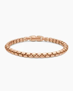 Box Chain Bracelet 18K Rose Gold, 5mm
