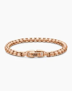 Box Chain Bracelet 18K Rose Gold, 5mm