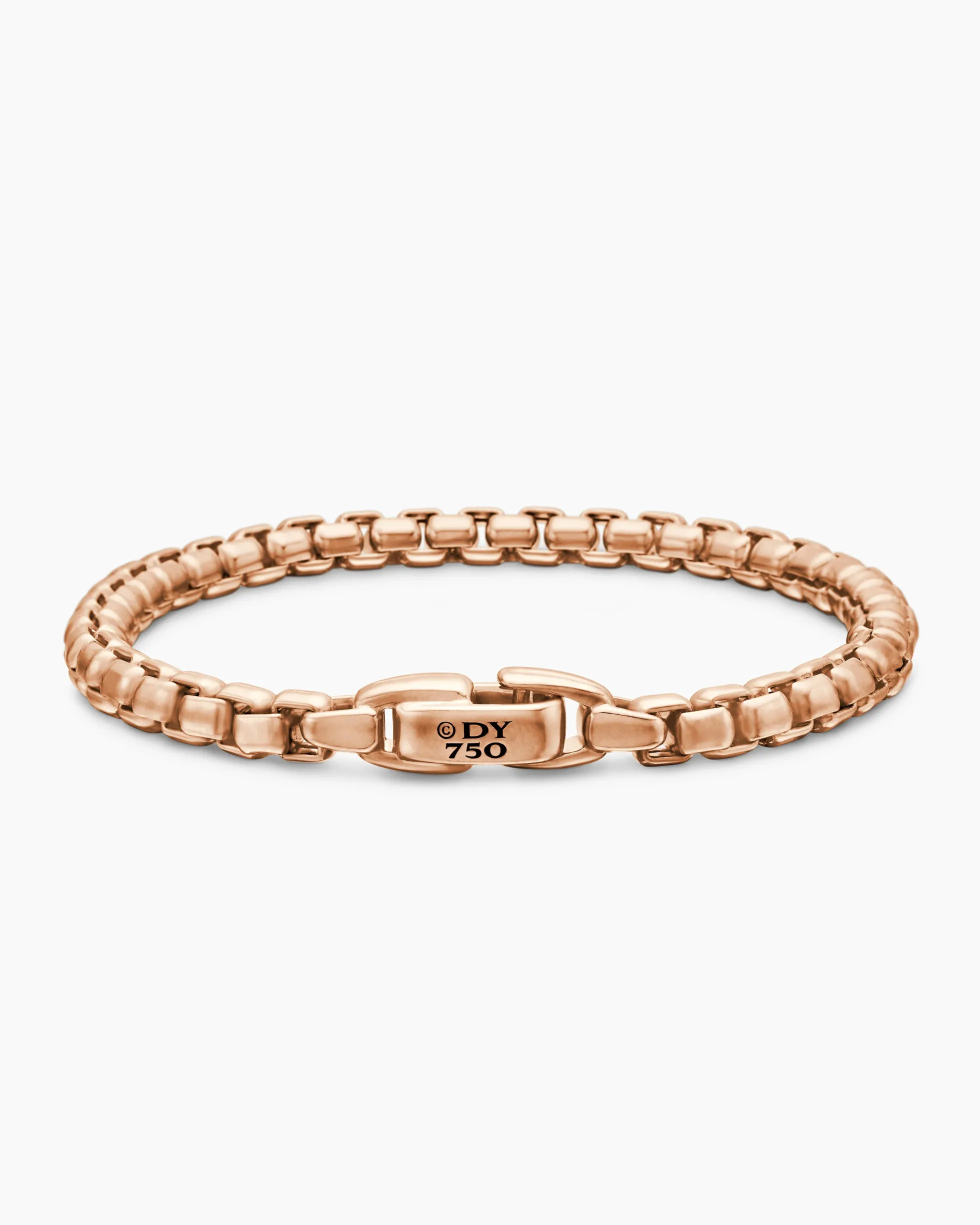 Box Chain Bracelet 18K Rose Gold, 5mm