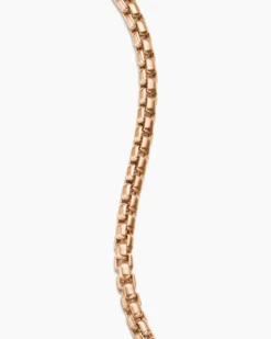 Box Chain Bracelet 18K Rose Gold, 5mm