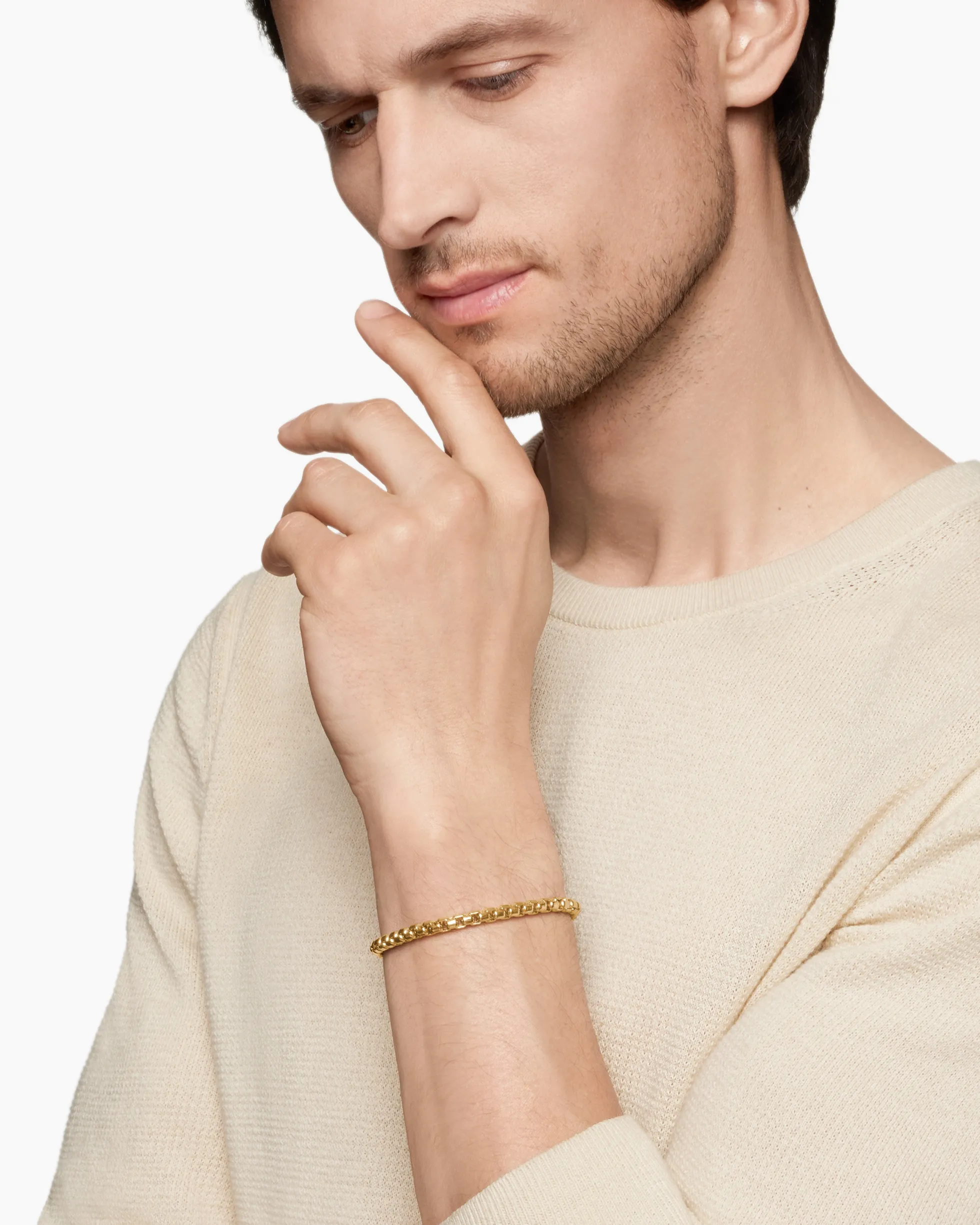 Box Chain Bracelet 18K Yellow Gold, 5mm